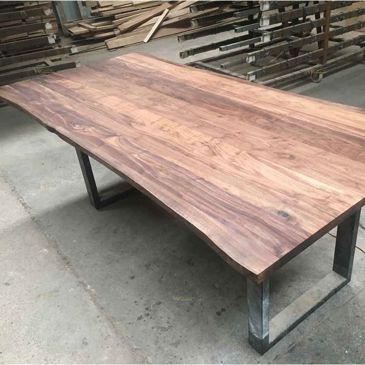 Live Edge Slab USA Walnut Wood Table
