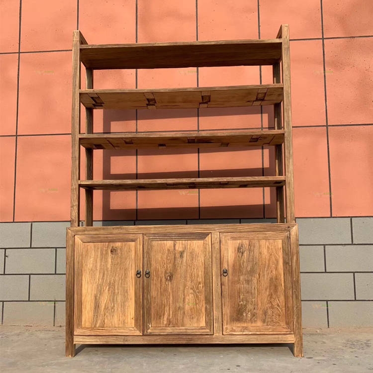 Vintage Furniture Reclaimed Elm Wood Bookcase