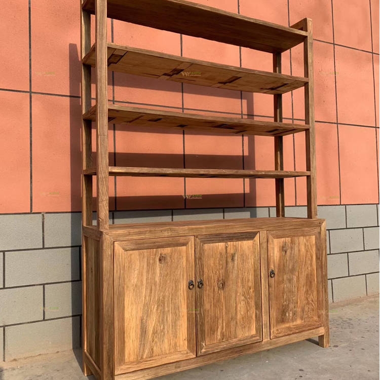 Vintage Furniture Reclaimed Elm Wood Bookcase