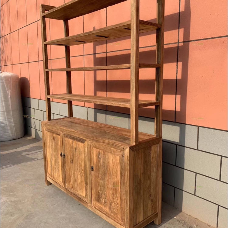 Vintage Furniture Reclaimed Elm Wood Bookcase