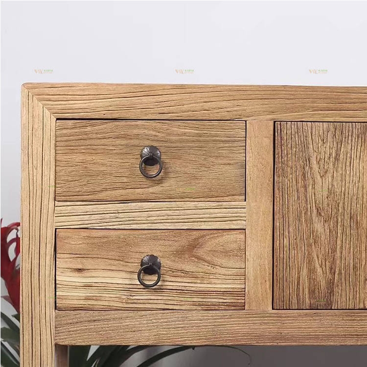 Vintage Furniture Reclaimed Elm Wood Cabinet