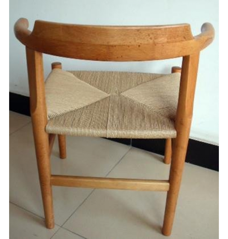 Solid beech wood kraft string chair walnut stained