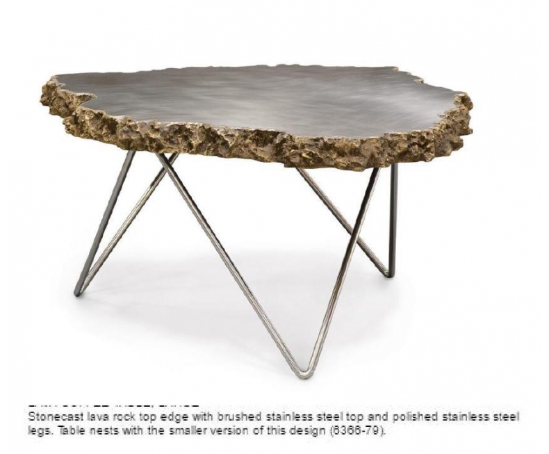 Burl slab coffee table haipin leg metal base