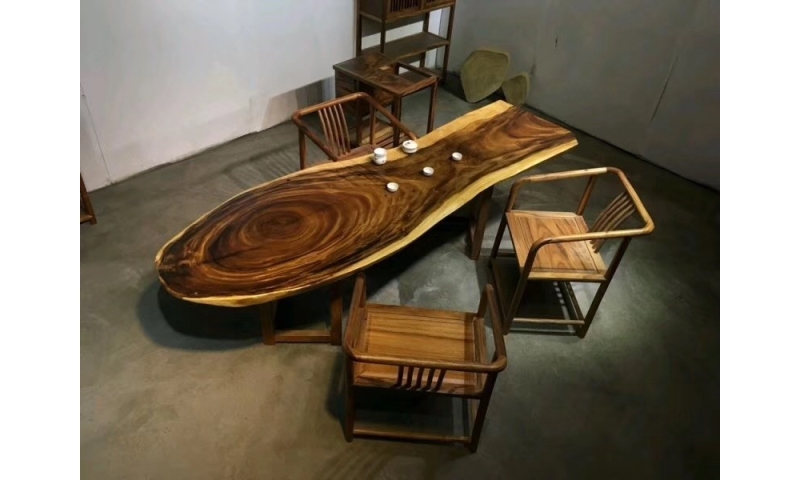 Live Edge Suar Wood Dining Table Rain Wood Slab Table Solid Wood South American Walnut Conference Table