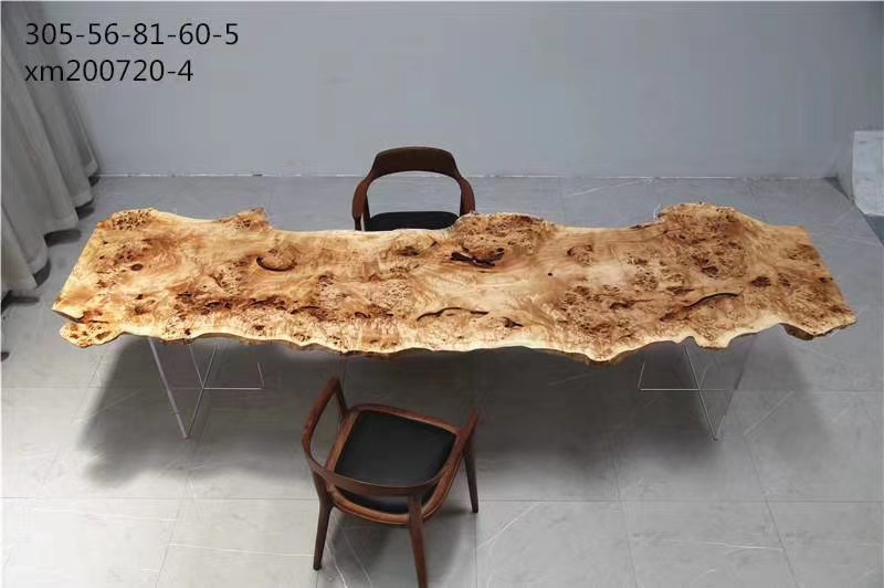 European poplar wood slab office table