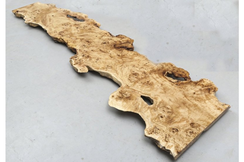 Wholesale Poplar Burl Slab Wood Table Live Edge Natural Solid Wood Dining Coffee Table Conference Desk