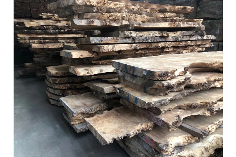 Wholesale Poplar Burl Slab Wood Table Live Edge Natural Solid Wood Dining Coffee Table Conference Desk