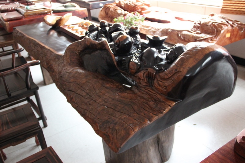 Handcrafted Solid Ebony Wood Slab Live Edge Table for Dining Conference Office Modern Interior Design