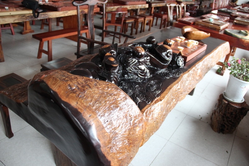 Handcrafted Solid Ebony Wood Slab Live Edge Table for Dining Conference Office Modern Interior Design