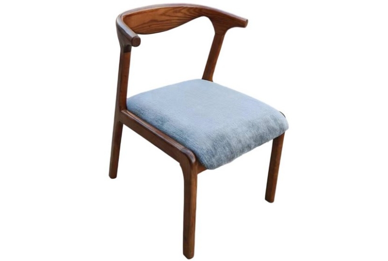Luxury Handcrafted Solid Walnut Wood Dining Chair and High-End Flannel Upholstered Ballet Dining Chair for Restaurant Hotel Home