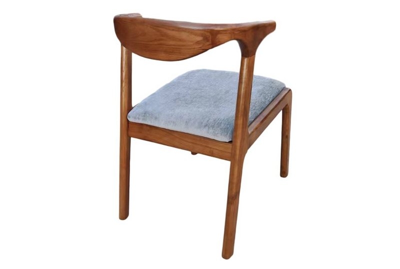 Luxury Handcrafted Solid Walnut Wood Dining Chair and High-End Flannel Upholstered Ballet Dining Chair for Restaurant Hotel Home