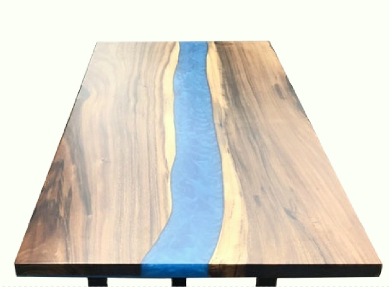 Customizable Modern Epoxy Resin River Walnut Wood Slab Table Live Edge Dining Conference Desk Manufacturer