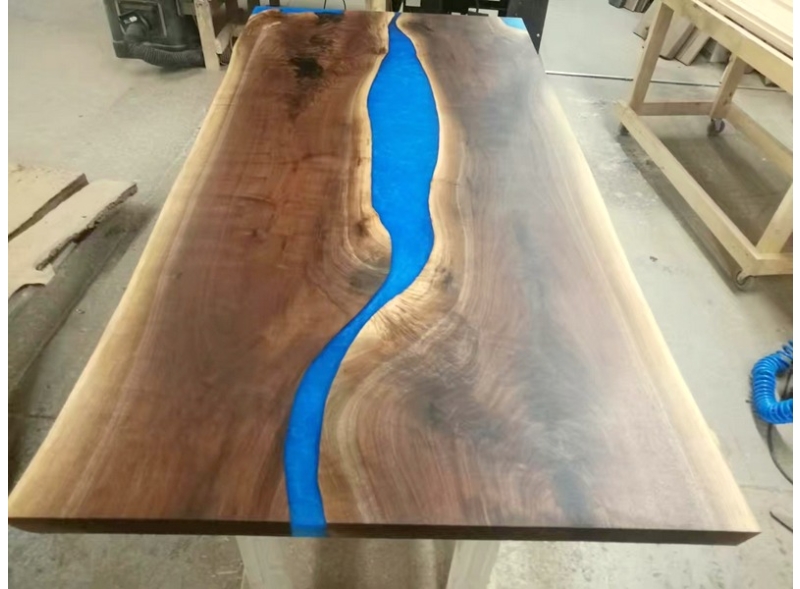Customizable Modern Epoxy Resin River Walnut Wood Slab Table Live Edge Dining Conference Desk Manufacturer
