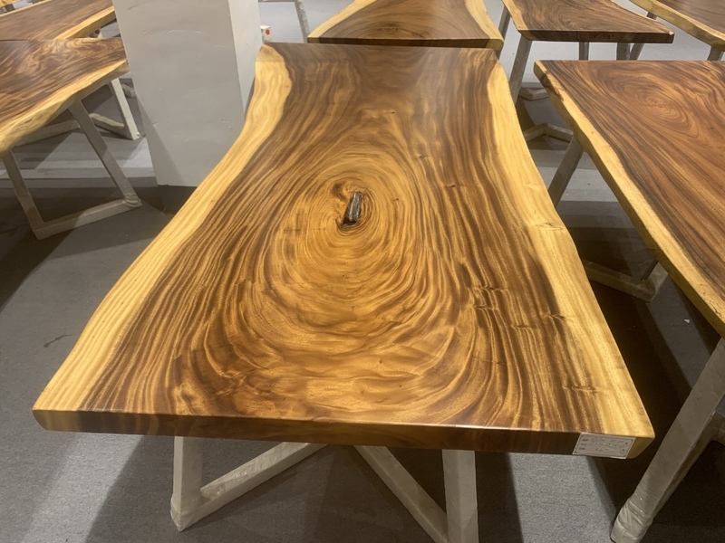 Custom Size Natural Live Edge Suar Wood Slab Table For Dining Conference Bulk Order