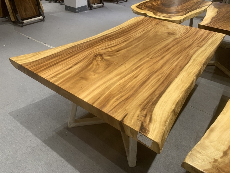 Custom Size Natural Live Edge Suar Wood Slab Table For Dining Conference Bulk Order