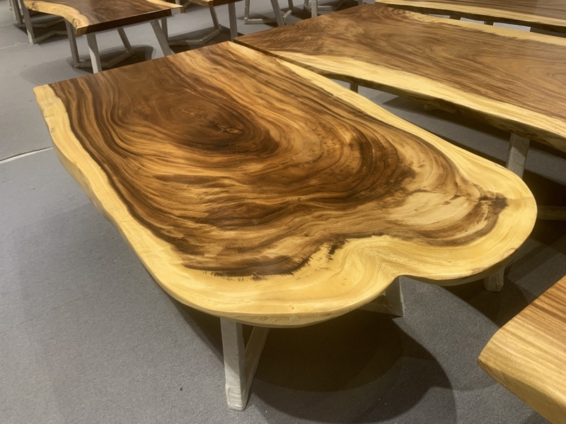 Custom Size Natural Live Edge Suar Wood Slab Table For Dining Conference Bulk Order