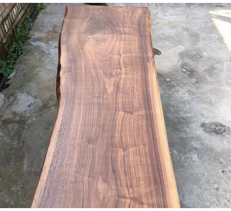 Handcrafted Live Edge Walnut Wood Slab Table Solid Wood Dining Table Walnut Wood Table Top for Custom Furniture
