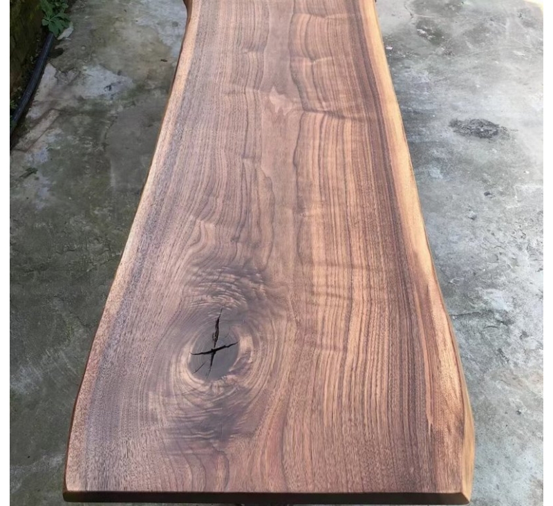 Handcrafted Live Edge Walnut Wood Slab Table Solid Wood Dining Table Walnut Wood Table Top for Custom Furniture