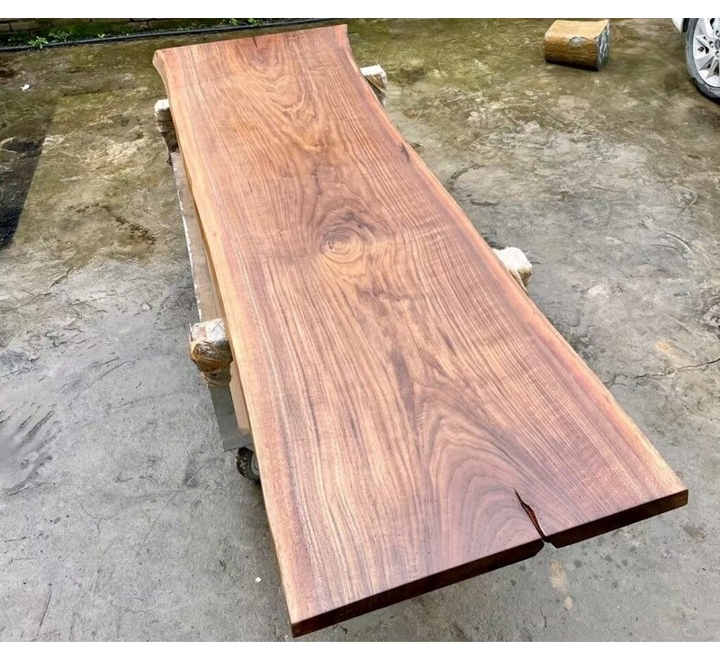 Handcrafted Live Edge Walnut Wood Slab Table Solid Wood Dining Table Walnut Wood Table Top for Custom Furniture