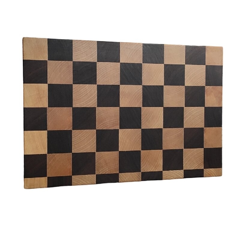 Handmade Artistic End Grain Cutting Board Maple Walnut Parquet Design Solid Wood Chopping Board