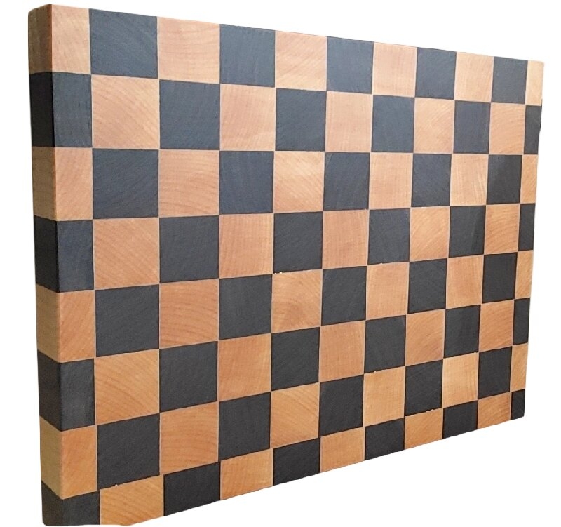 Handmade Artistic End Grain Cutting Board Maple Walnut Parquet Design Solid Wood Chopping Board
