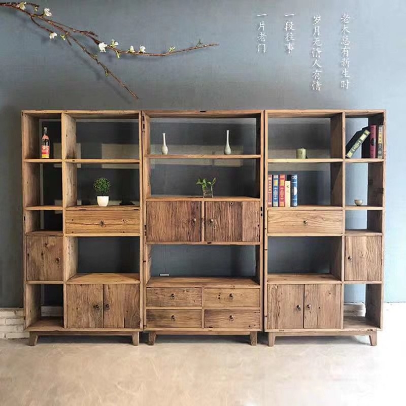 Vintage Furniture Reclaimed Elm Wood Shelving