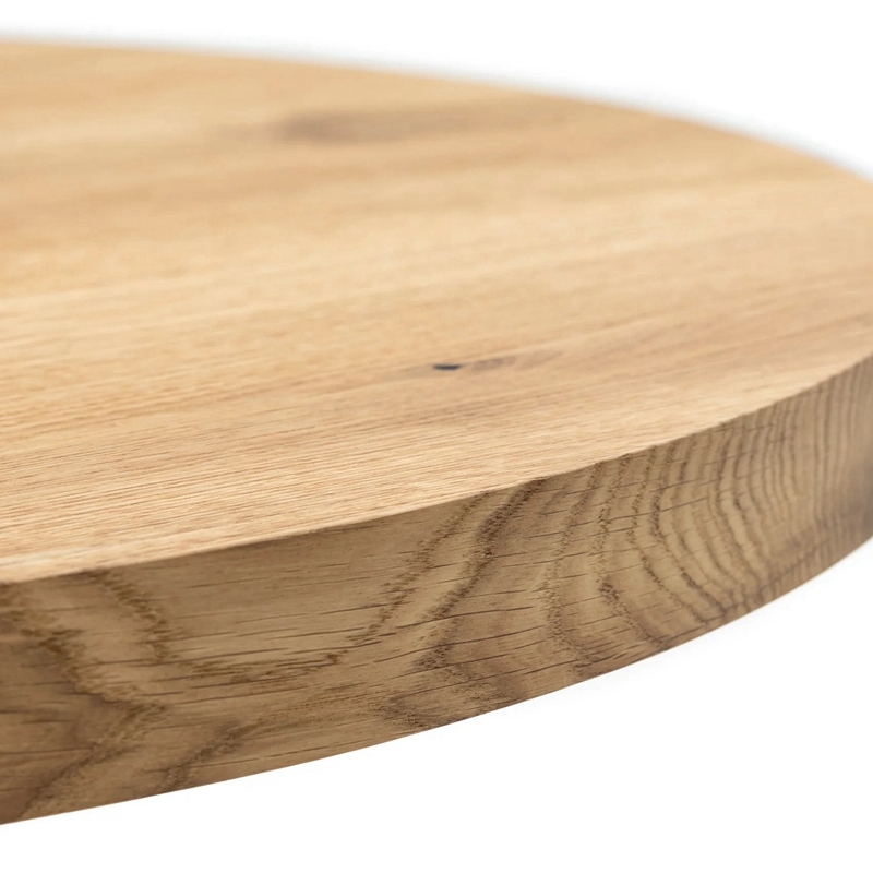 Natural Solid Round Full Stave Oak CoffeeTable With Spider Leg