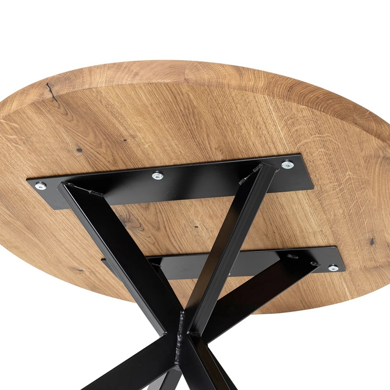 Natural Solid Round Full Stave Oak CoffeeTable With Spider Leg