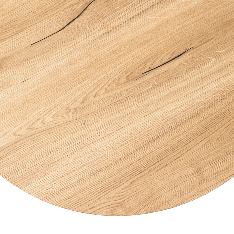 Natural Solid Round Full Stave Oak CoffeeTable With Spider Leg