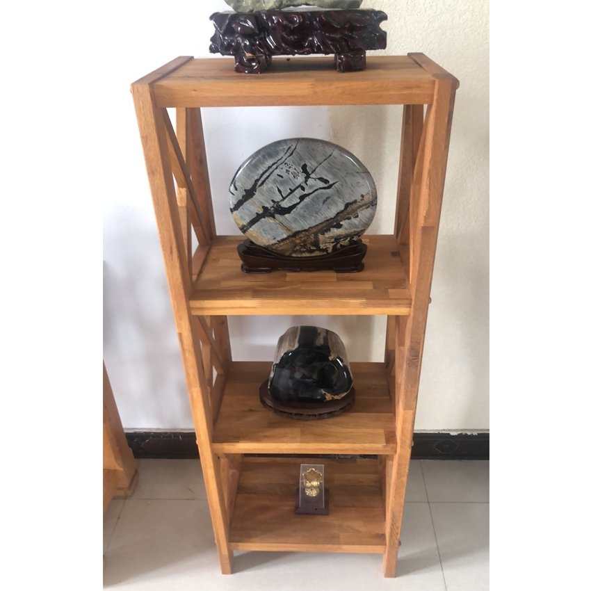 Solid oak wood storage shelving display