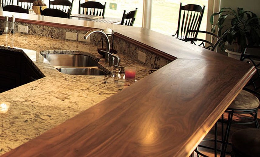 Full stave walnut bar tops