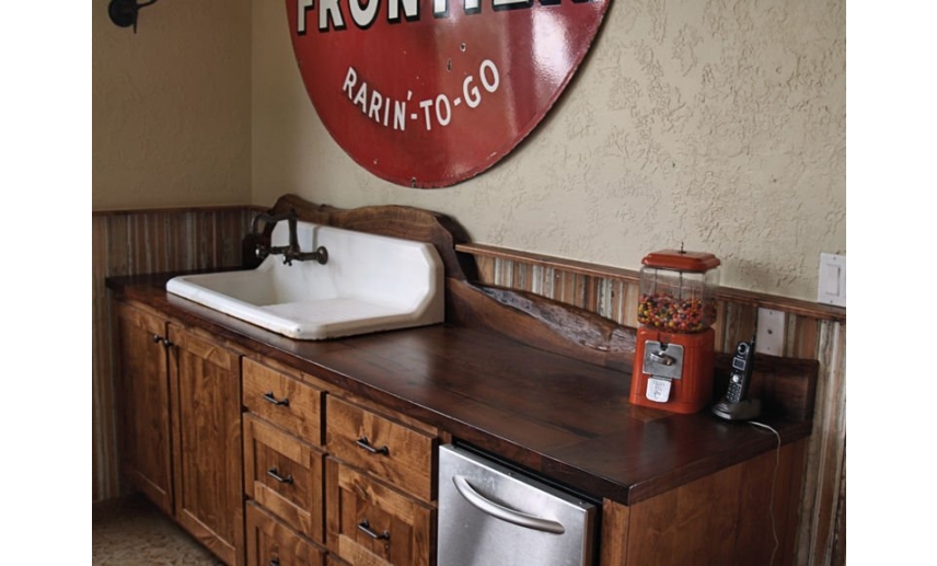 Solid stave walnut wood countertop