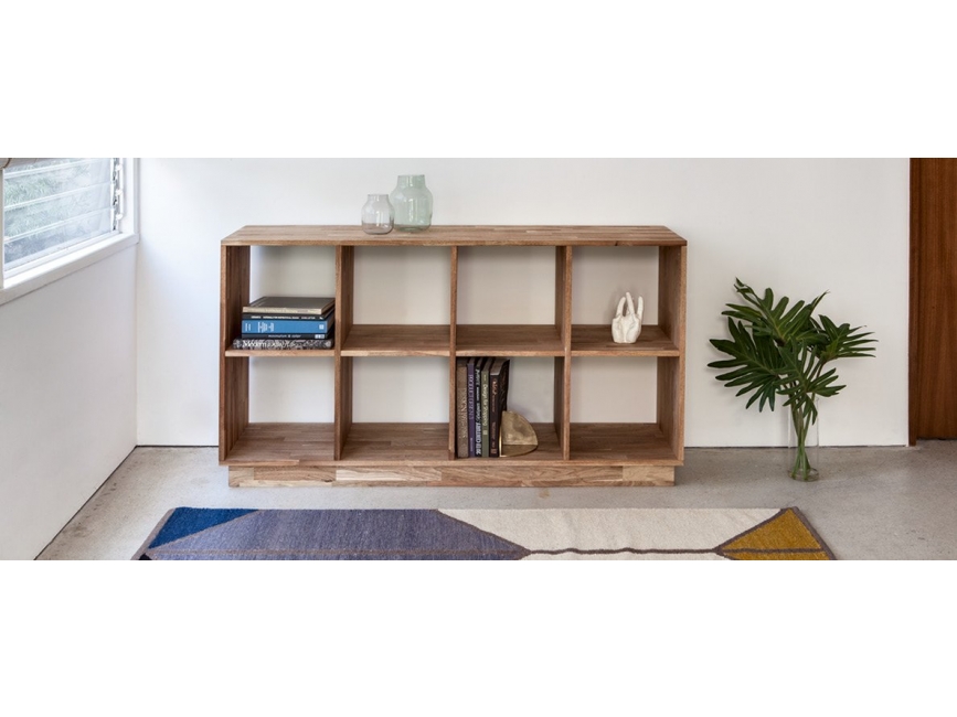 Solid oak wood living room shelving