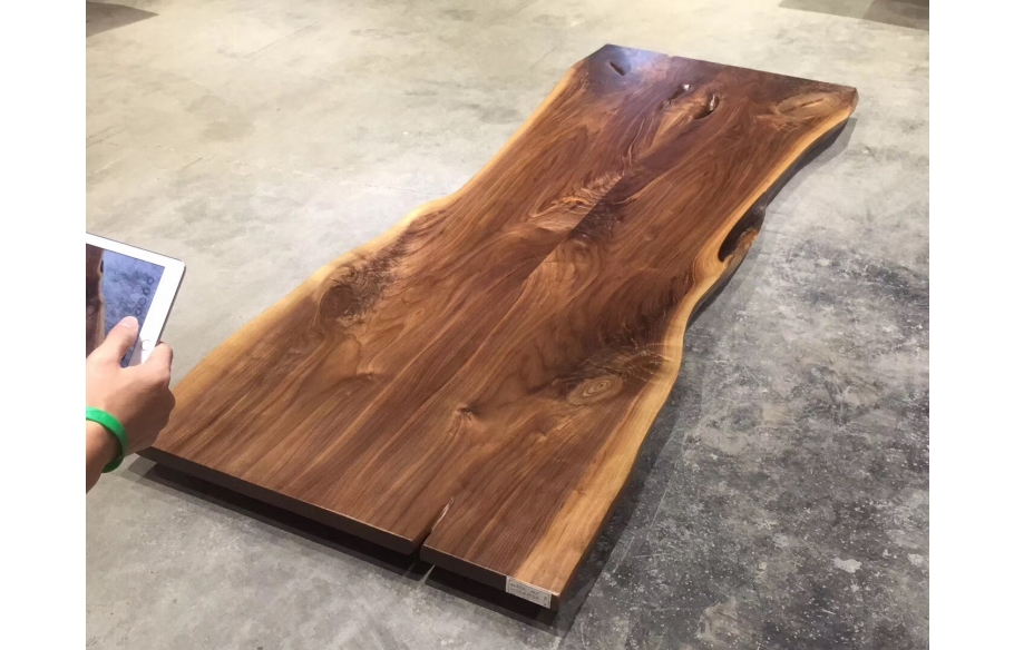 Solid Wood USA Walnut Slab Live Edge Guled Table